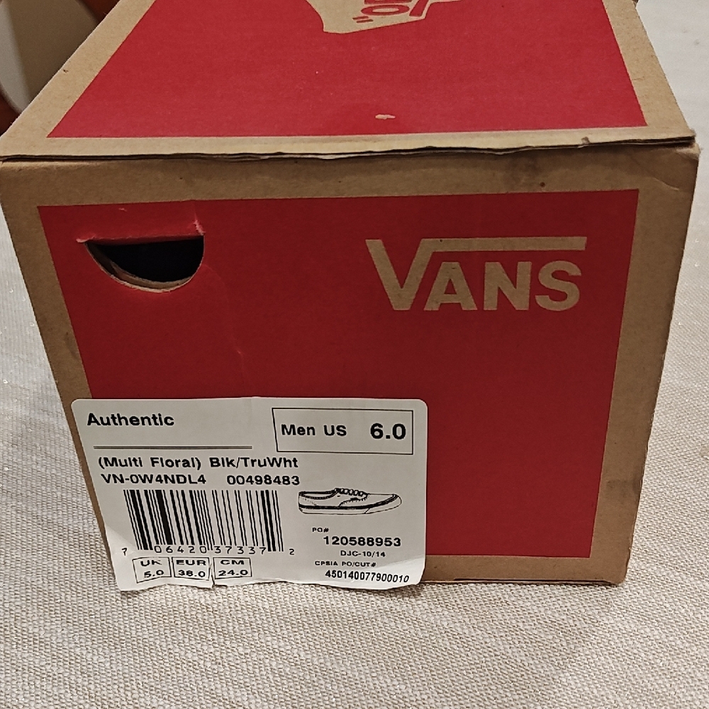Vans Authentic Black and White Floral Sneakers